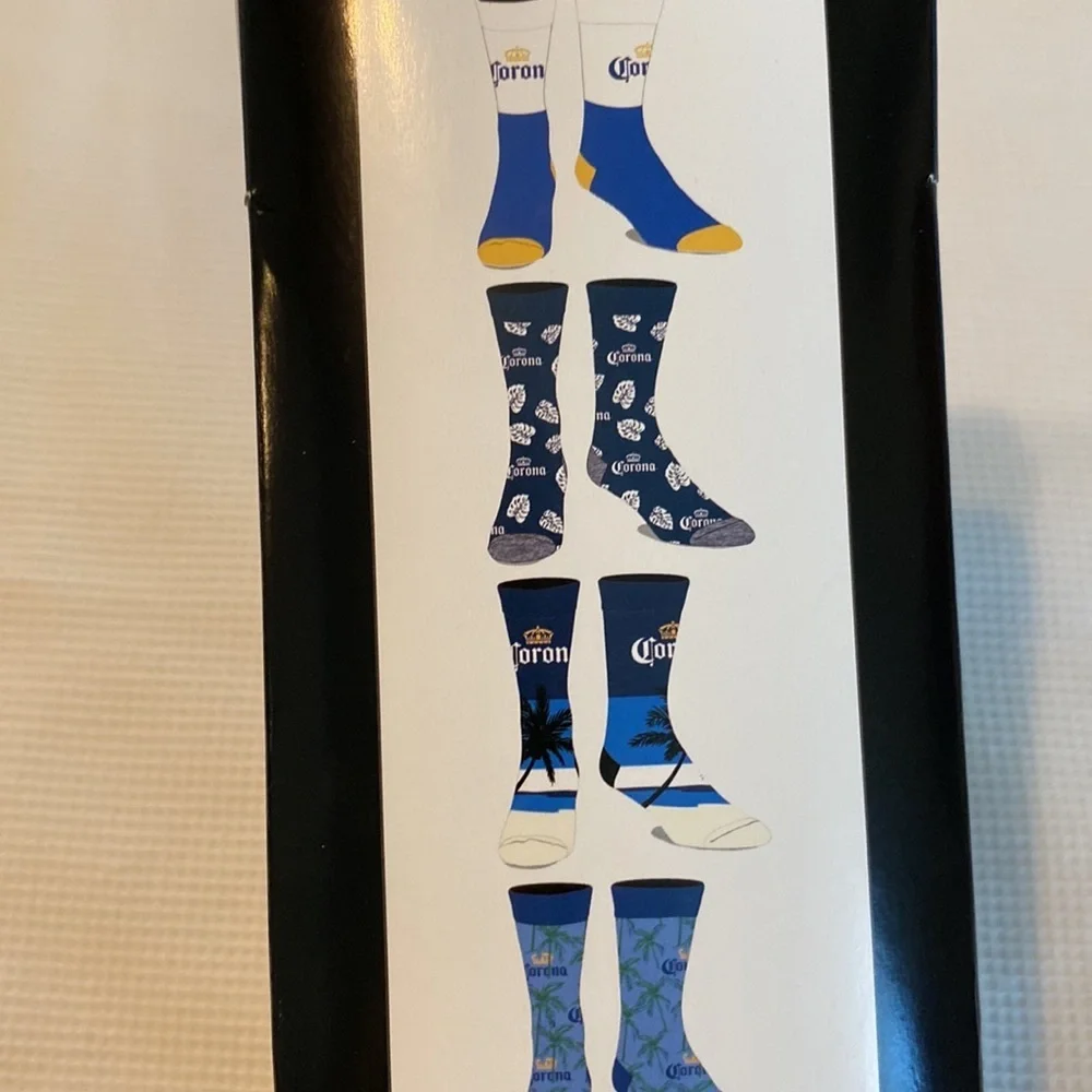 Casual Crew Corona Socks 6 packs Fit Size 8-12 Multicolored